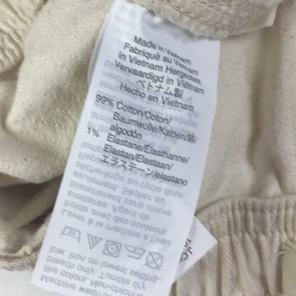 Madewell Women’s Medium Cropped Camp Pants Beige Herringbone Texture Ankle Pants - Picture 13 of 16